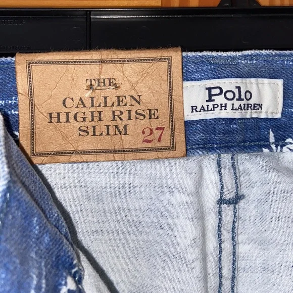 polo ralph lauren called high rise slim jeans white flower pattern - Picture 5 of 10